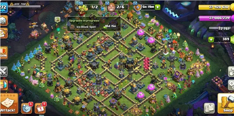 COC540 TH17 FULL MAX HEROES 100 100 85 75 MAX TROOPS SPELLS PETS EQUIPMENT 5094 TROPHIES (G)